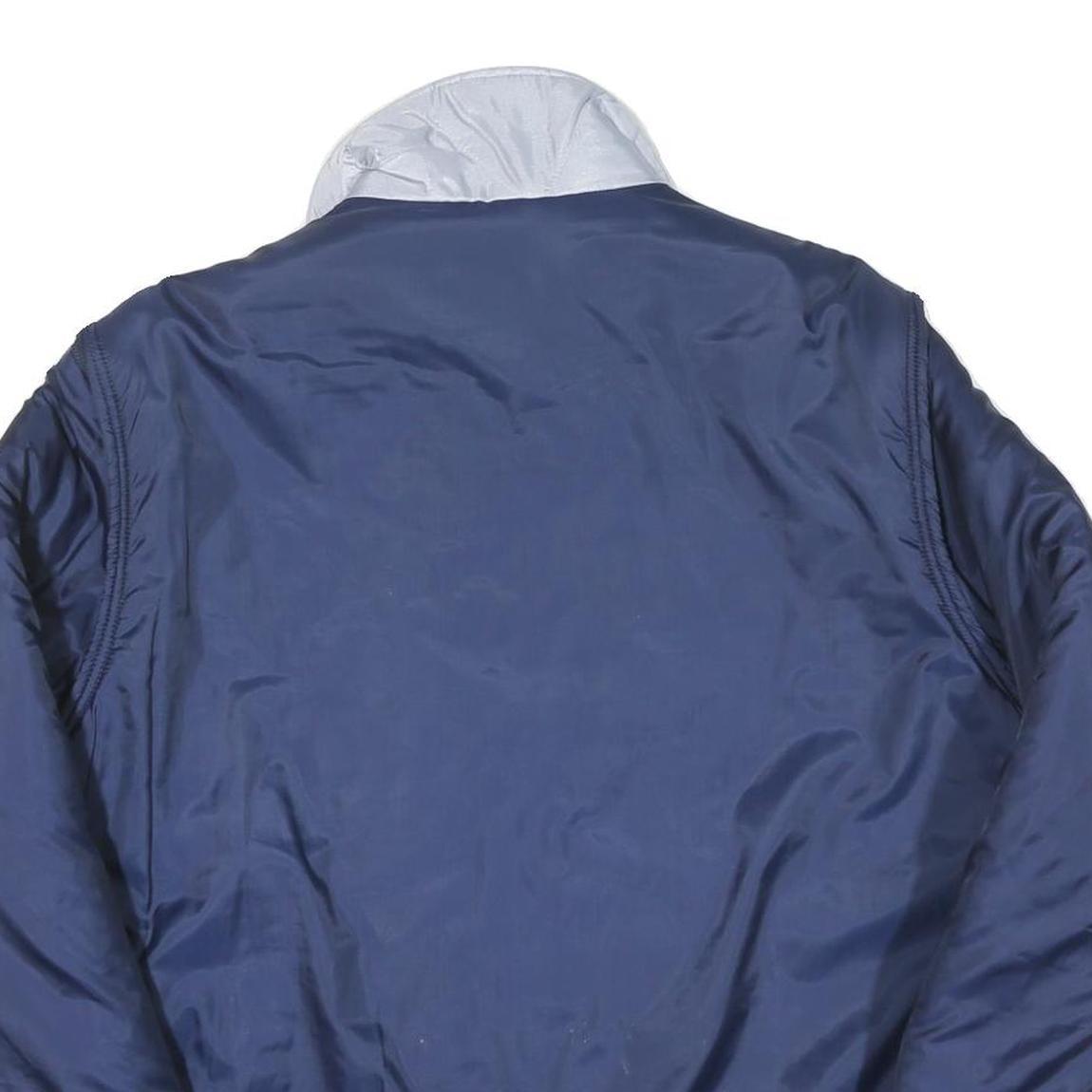 ATTAC Mens Blue & Silver Quilted Jacket L Polyester Blend Zipped Casual