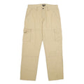 ATLAS FOR MEN Mens Cotton Blend Beige Regular Cargo Trousers W34 L32 Straight