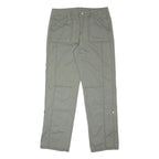 INDIGO Womens Cotton Blend Green Relaxed Fit Straight Trousers W32 L30 Casual