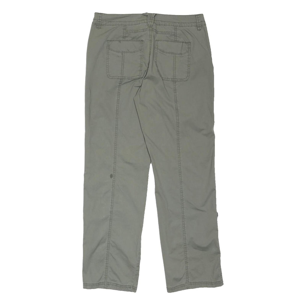 INDIGO Womens Cotton Blend Green Relaxed Fit Straight Trousers W32 L30 Casual