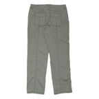 INDIGO Womens Cotton Blend Green Relaxed Fit Straight Trousers W32 L30 Casual