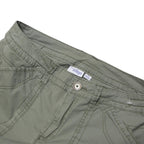 INDIGO Womens Cotton Blend Green Relaxed Fit Straight Trousers W32 L30 Casual