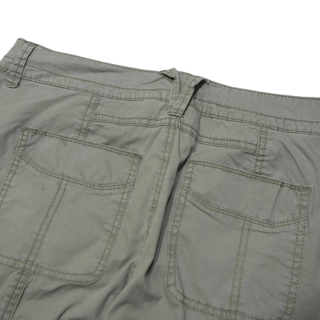 INDIGO Womens Cotton Blend Green Relaxed Fit Straight Trousers W32 L30 Casual