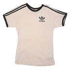 ADIDAS Mens Cream & Black Logo Graphic T-Shirt XL Short Sleeve Crew Neck Casual