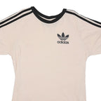 ADIDAS Mens Cream & Black Logo Graphic T-Shirt XL Short Sleeve Crew Neck Casual