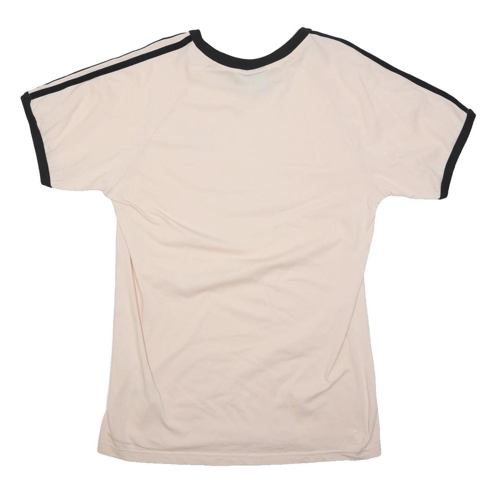 ADIDAS Mens Cream & Black Logo Graphic T-Shirt XL Short Sleeve Crew Neck Casual
