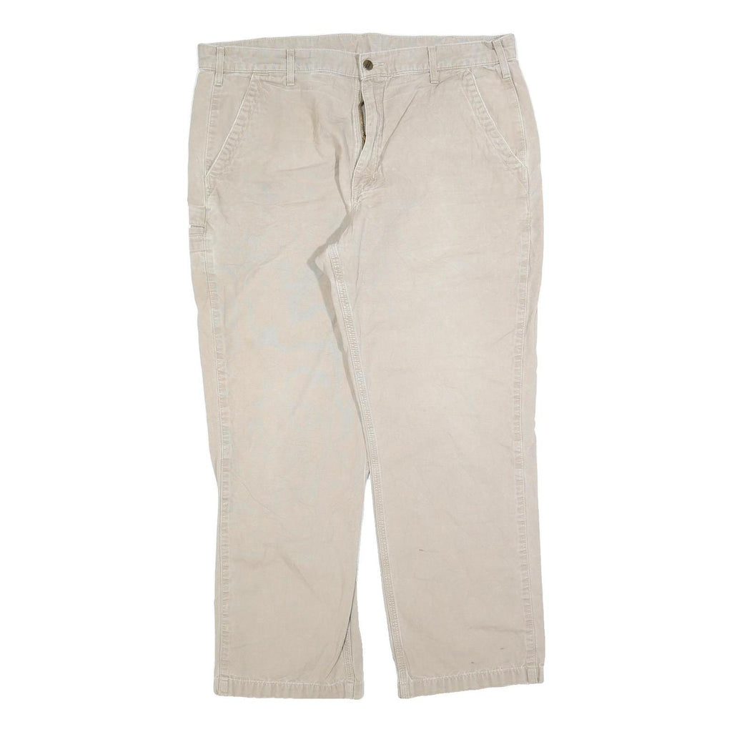 CARHARTT Mens Jeans Beige Relaxed Straight Denim W38 L30 Classic Zip Cotton