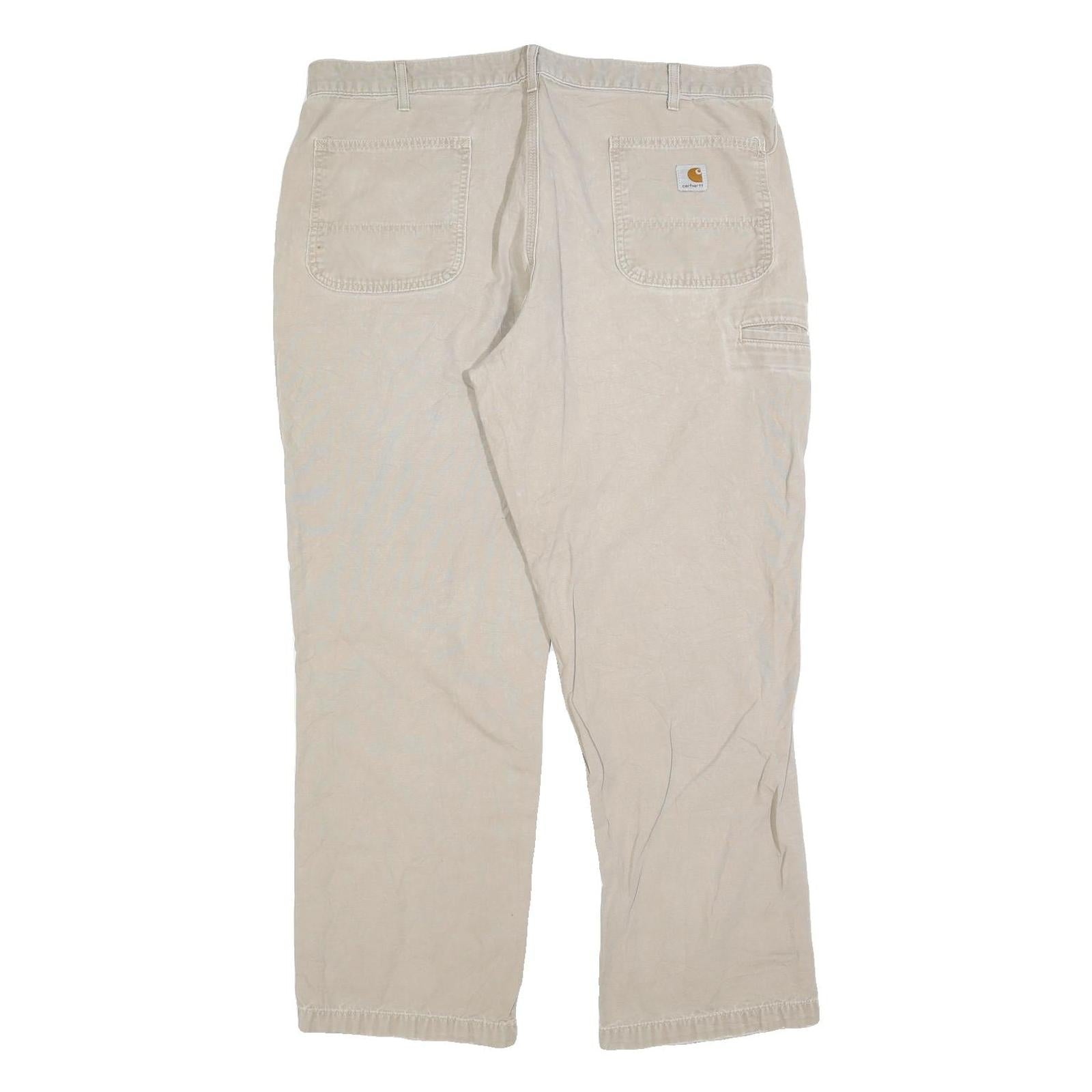 CARHARTT Mens Jeans Beige Relaxed Straight Denim W38 L30 Classic Zip Cotton