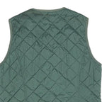 Mens Green Quilted Sleeveless Jacket L Polyester Blend Zip Fastening Casual