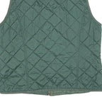 Mens Green Quilted Sleeveless Jacket L Polyester Blend Zip Fastening Casual