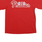 MAJESTIC Mens Red Phillies Graphic T-Shirt M Short Sleeve Crew Neck Printable