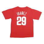 MAJESTIC Mens Red Phillies Graphic T-Shirt M Short Sleeve Crew Neck Printable