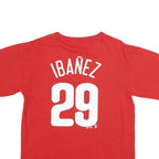 MAJESTIC Mens Red Phillies Graphic T-Shirt M Short Sleeve Crew Neck Printable