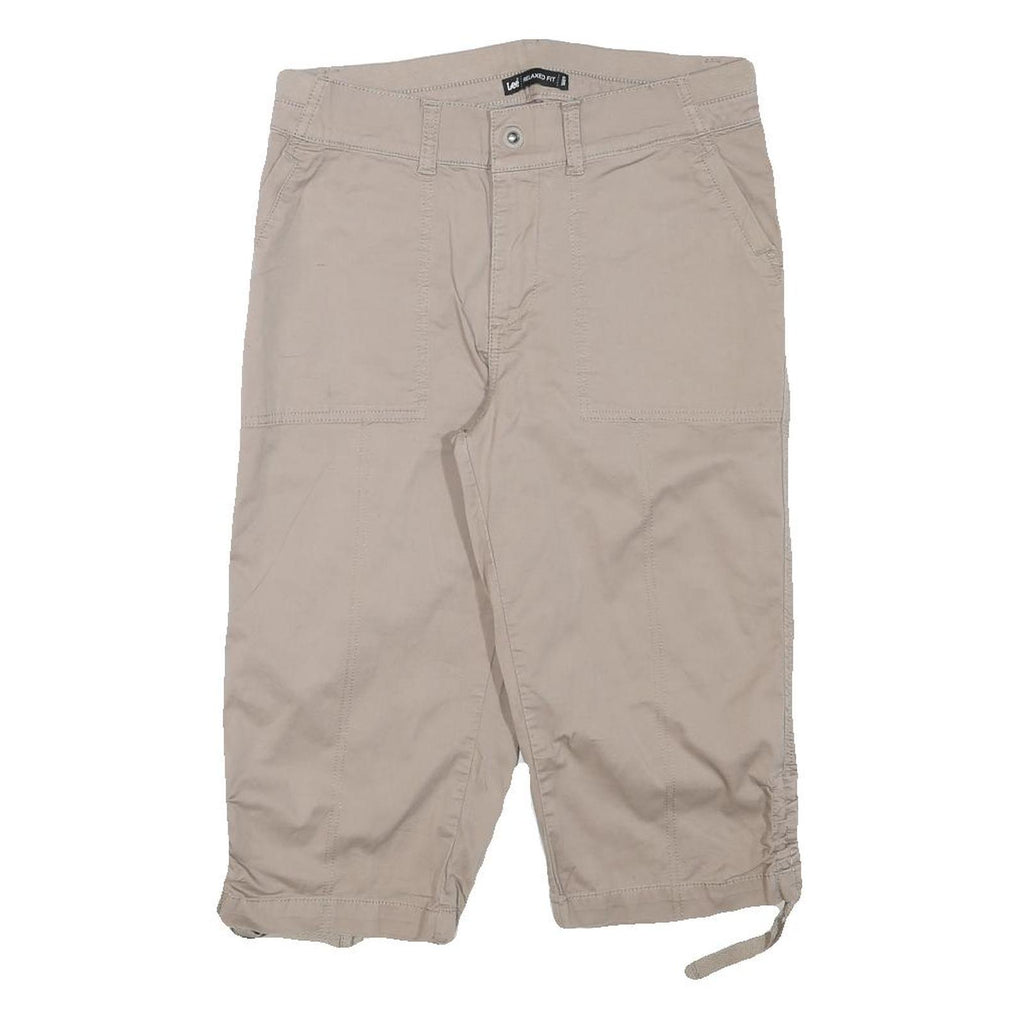 LEE Womens Shorts Beige Casual Relaxed L W30 Cotton Blend Summer Wear