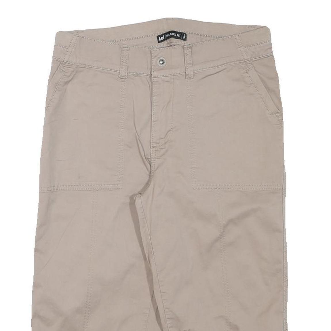 LEE Womens Shorts Beige Casual Relaxed L W30 Cotton Blend Summer Wear