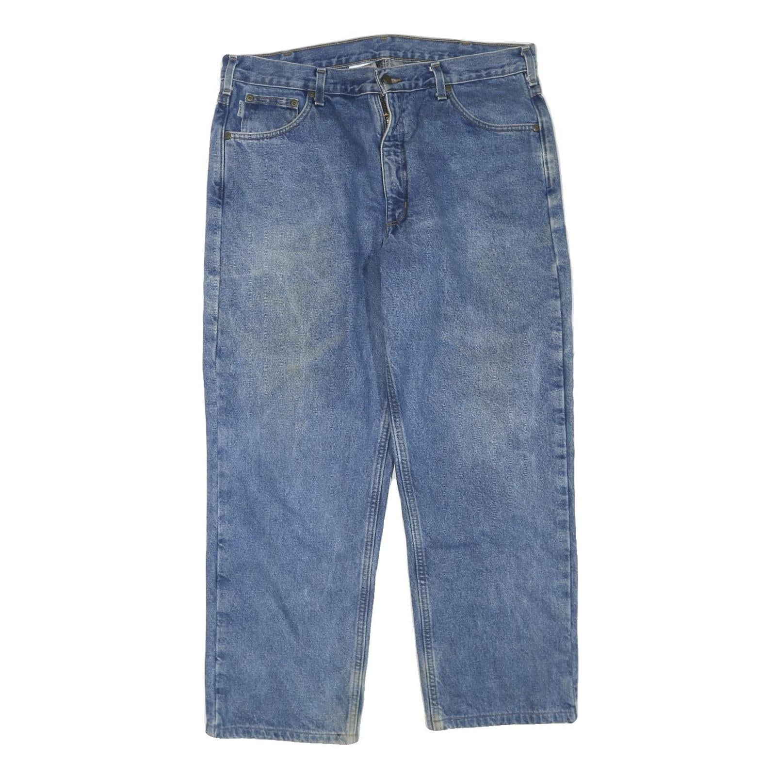 CARHARTT Mens Jeans Blue Regular Straight Denim Medium W38 L30 Workwear