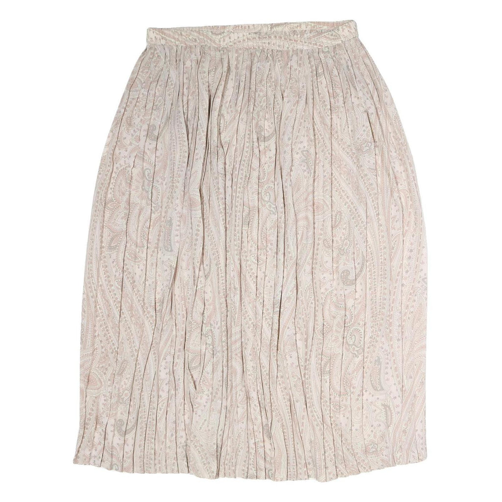 NAPPA VALLEY Womens Beige & Cream Paisley Pleated Midi Polyester Skirt XL