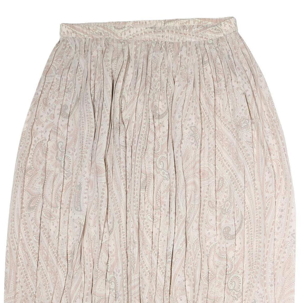 NAPPA VALLEY Womens Beige & Cream Paisley Pleated Midi Polyester Skirt XL