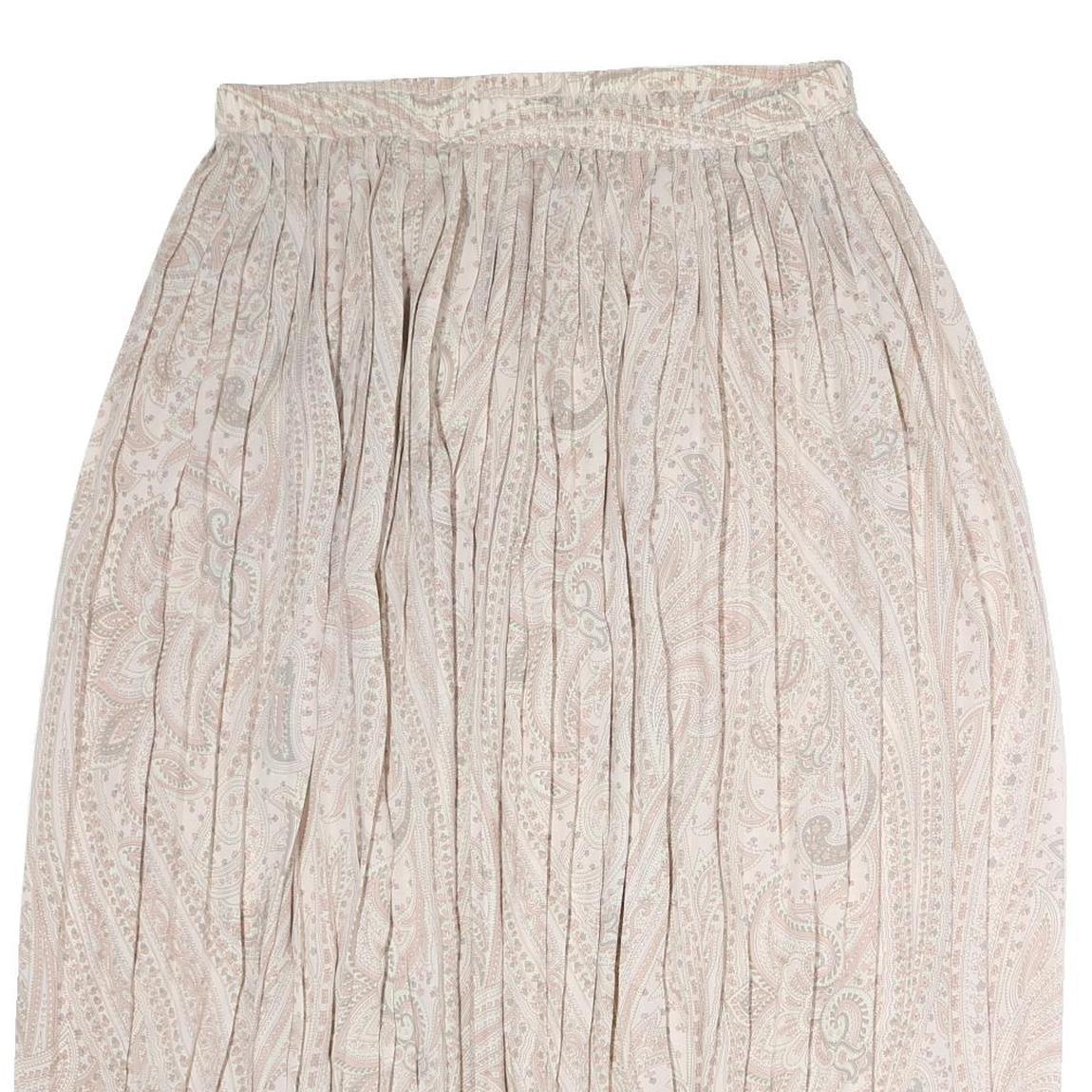 NAPPA VALLEY Womens Beige & Cream Paisley Pleated Midi Polyester Skirt XL
