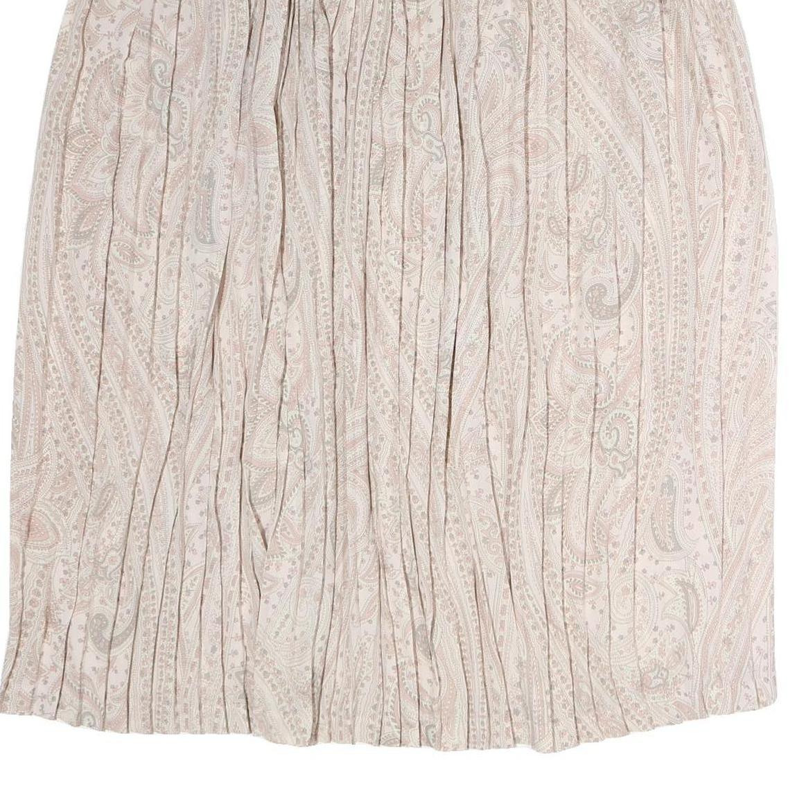NAPPA VALLEY Womens Beige & Cream Paisley Pleated Midi Polyester Skirt XL