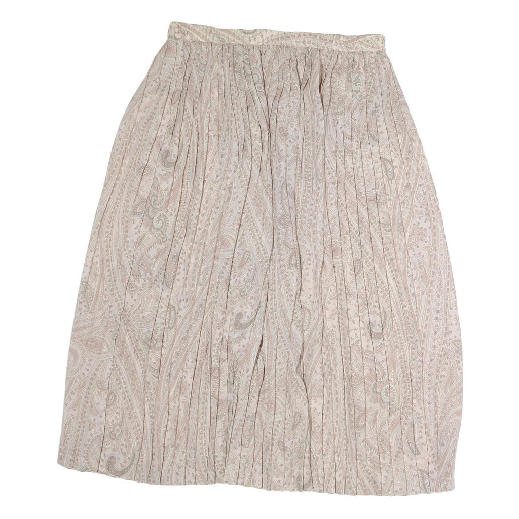 NAPPA VALLEY Womens Beige & Cream Paisley Pleated Midi Polyester Skirt XL