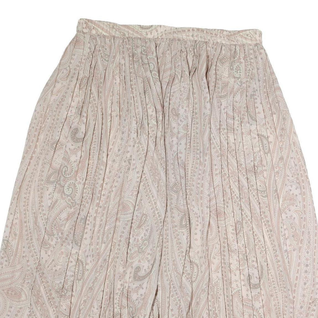 NAPPA VALLEY Womens Beige & Cream Paisley Pleated Midi Polyester Skirt XL