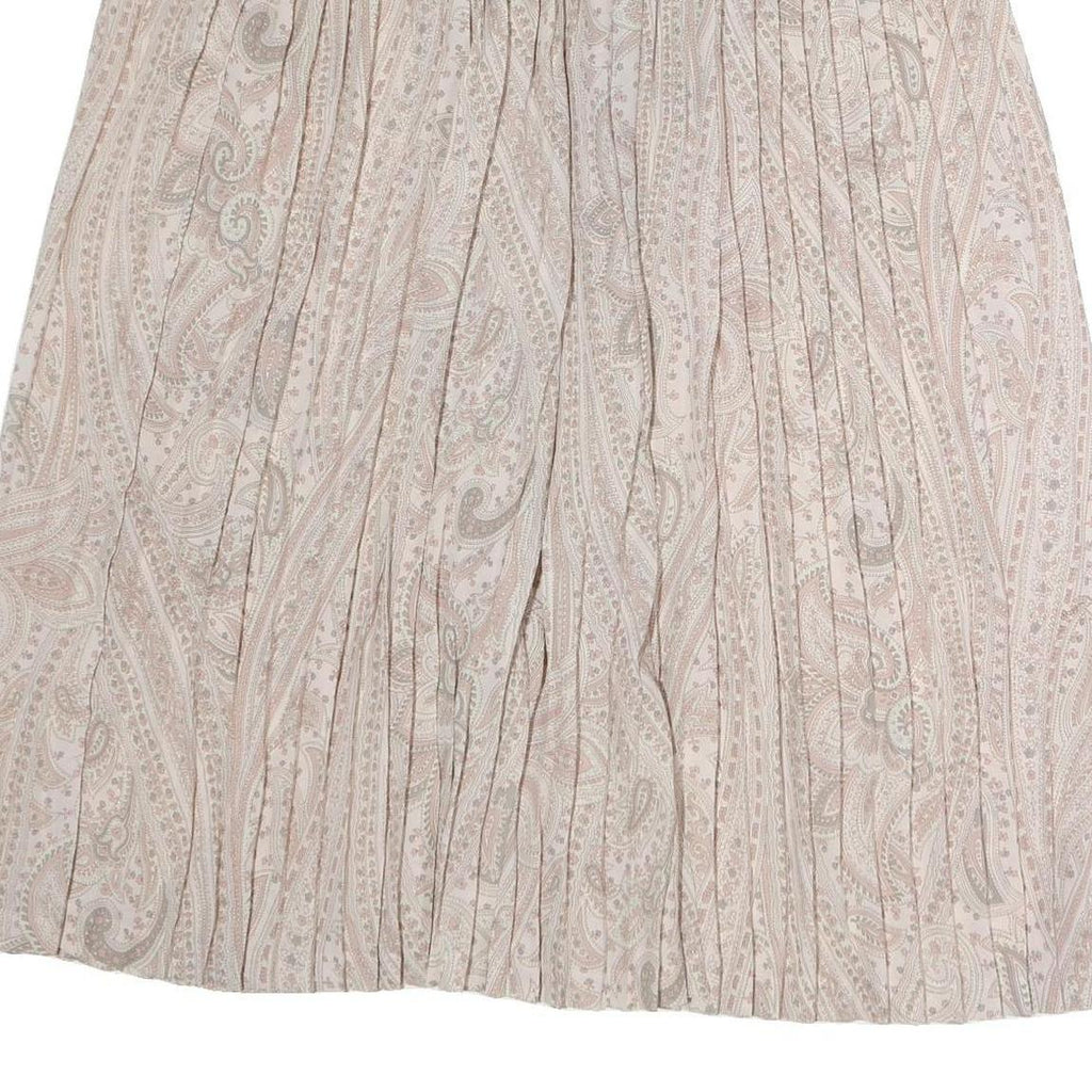 NAPPA VALLEY Womens Beige & Cream Paisley Pleated Midi Polyester Skirt XL