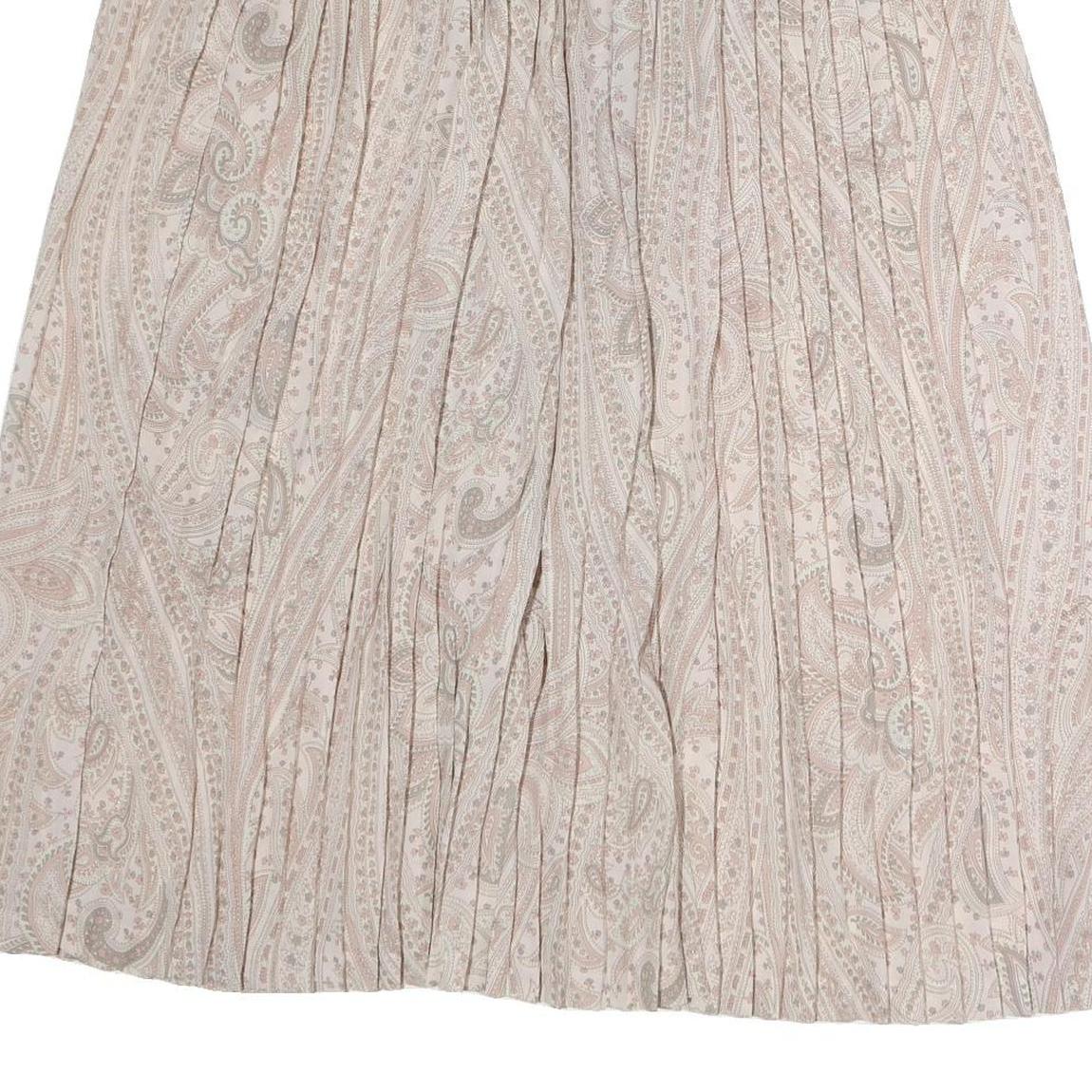 NAPPA VALLEY Womens Beige & Cream Paisley Pleated Midi Polyester Skirt XL