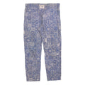 NANARD Womens Cotton Blend Blue & White Regular Fit Trousers W34 L30 Drawstring