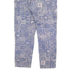 NANARD Womens Cotton Blend Blue & White Regular Fit Trousers W34 L30 Drawstring