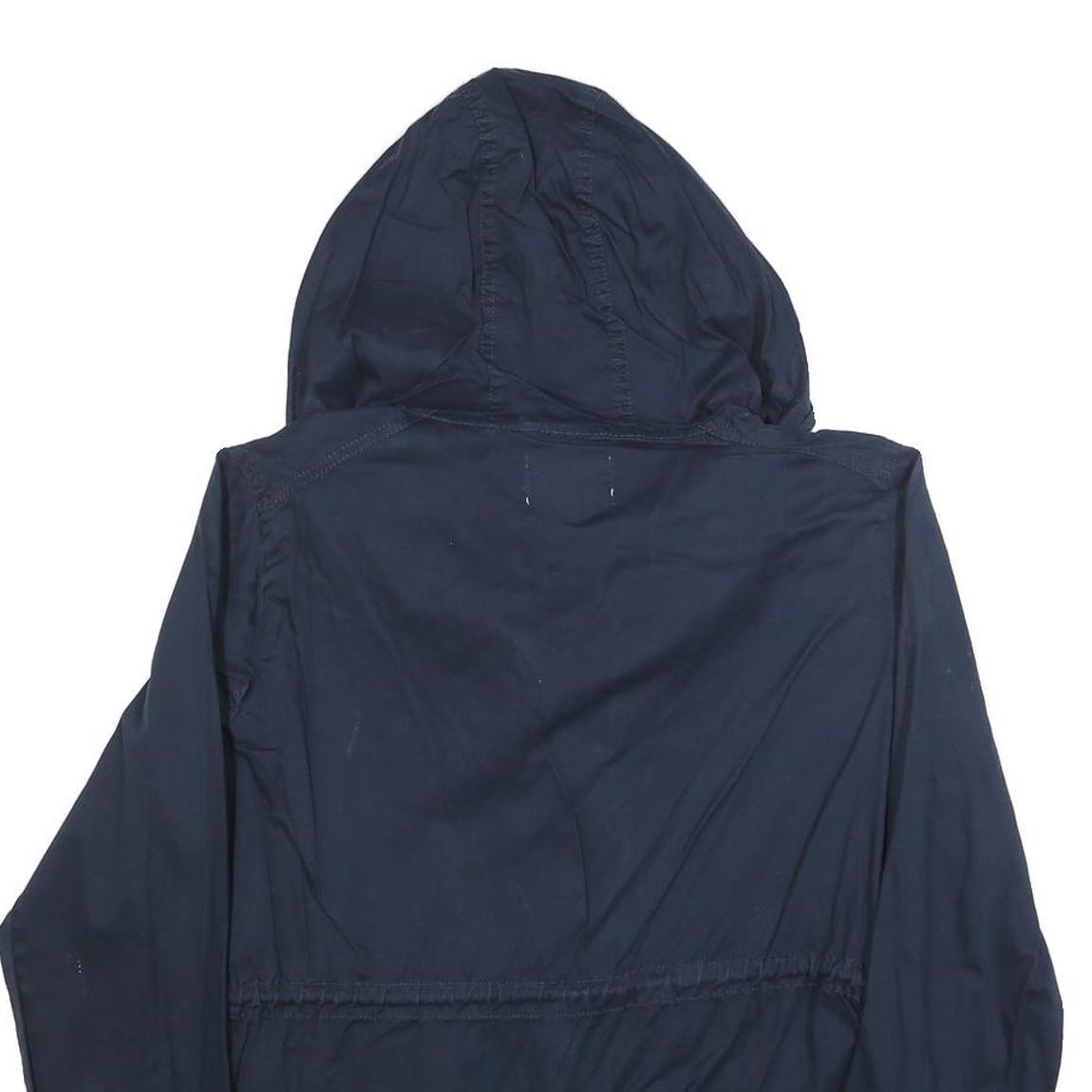 CHICOREE Womens Navy Blue Hooded Zip Jacket M Cotton Blend Casual Lightweight