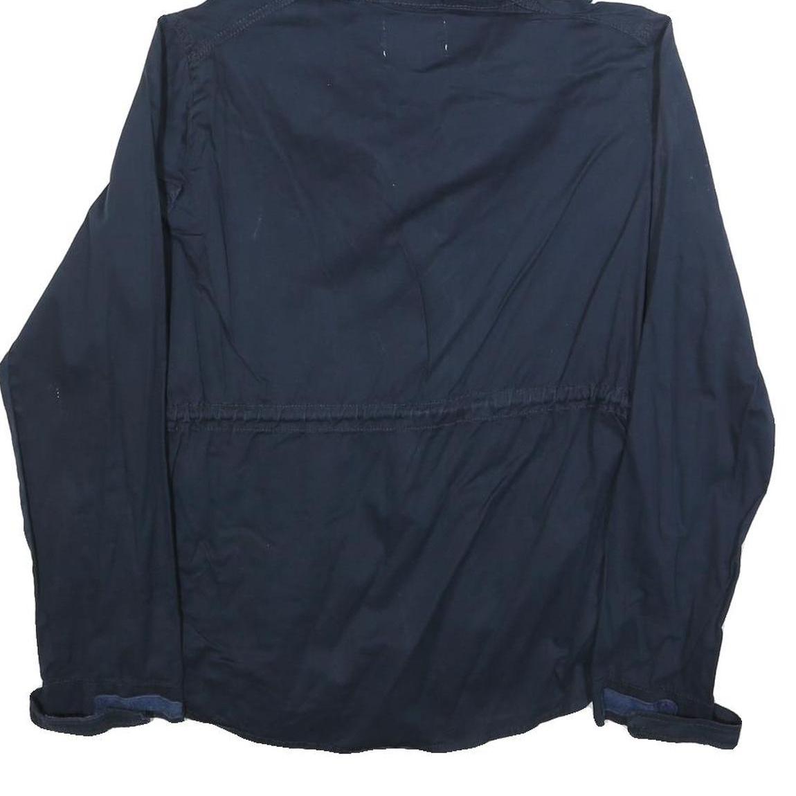 CHICOREE Womens Navy Blue Hooded Zip Jacket M Cotton Blend Casual Lightweight