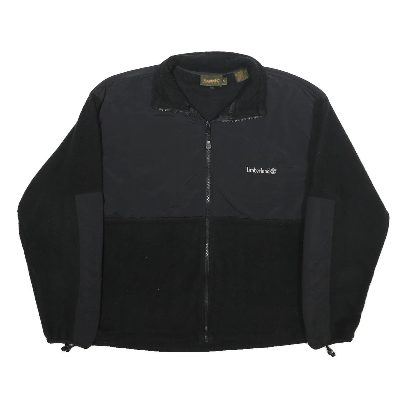 TIMBERLAND Mens Black Polyester Zip Jacket M Fleece Outdoor Casual