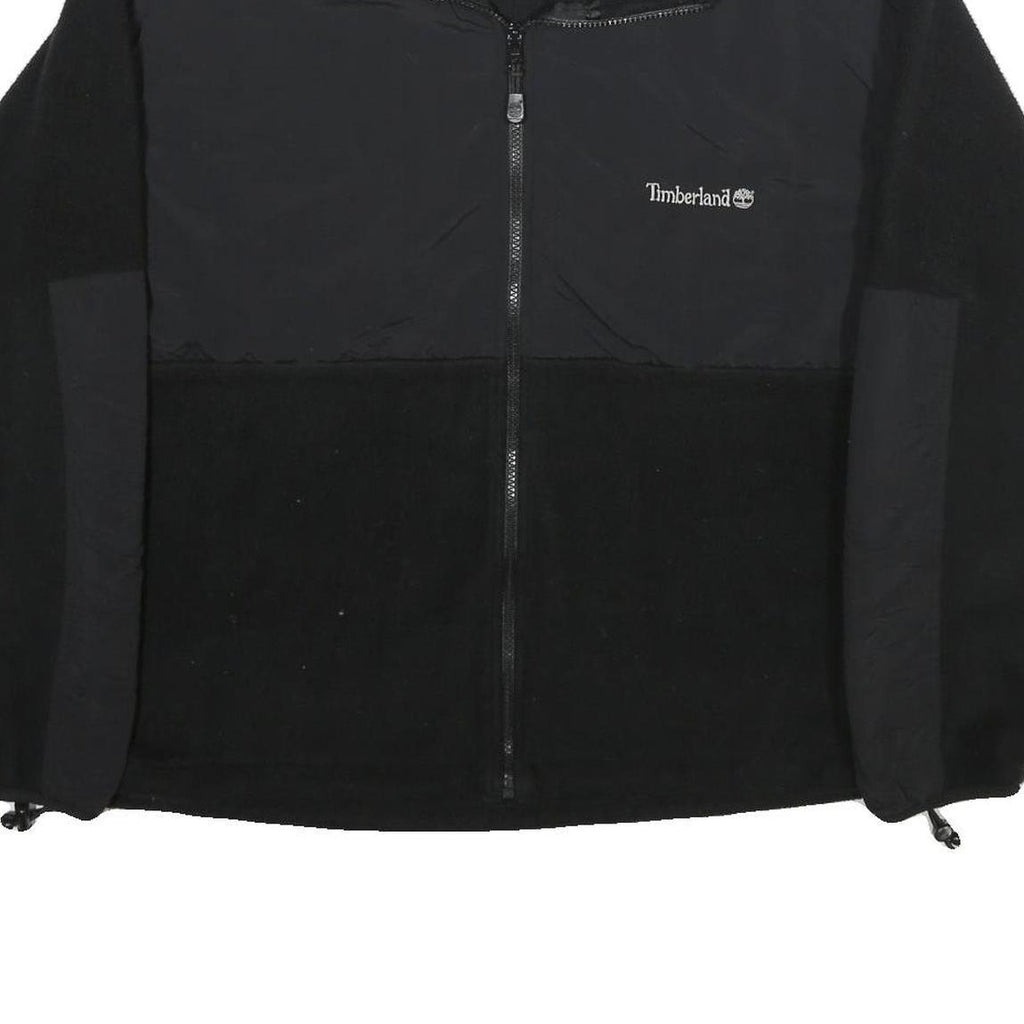 TIMBERLAND Mens Black Polyester Zip Jacket M Fleece Outdoor Casual
