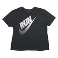 NIKE Mens Black RUN Graphic T-Shirt 2XL Short Sleeve Crew Neck Casual Cotton