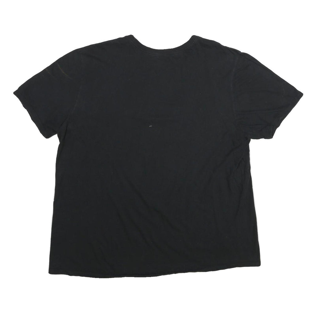 NIKE Mens Black RUN Graphic T-Shirt 2XL Short Sleeve Crew Neck Casual Cotton