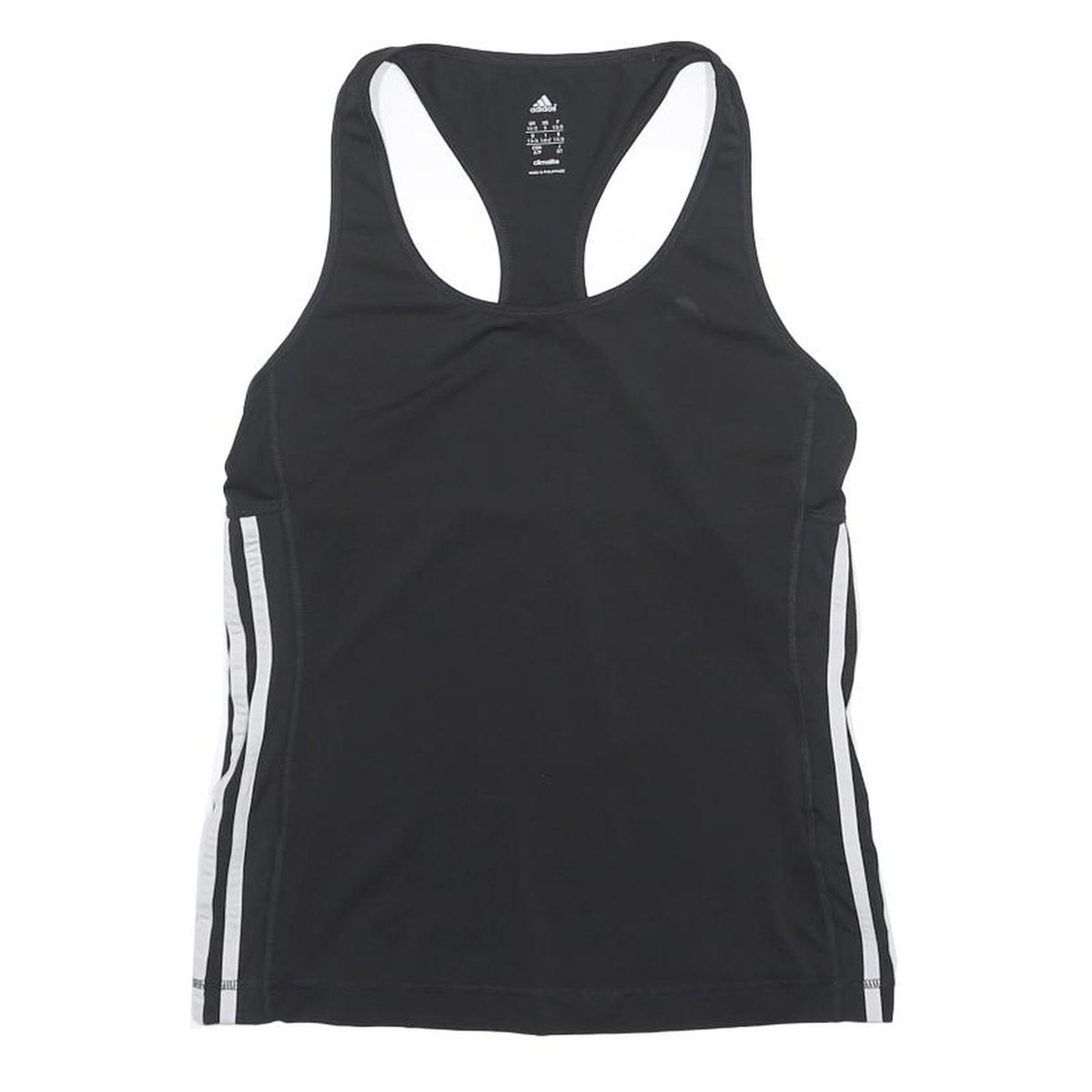 ADIDAS Womens Black & White Activewear Racerback T-Shirt S Polyester Sports