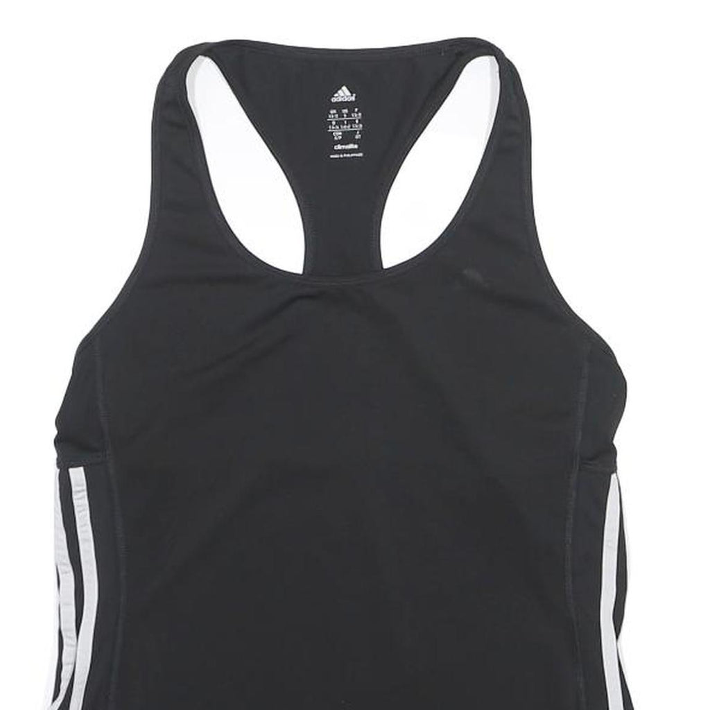 ADIDAS Womens Black & White Activewear Racerback T-Shirt S Polyester Sports
