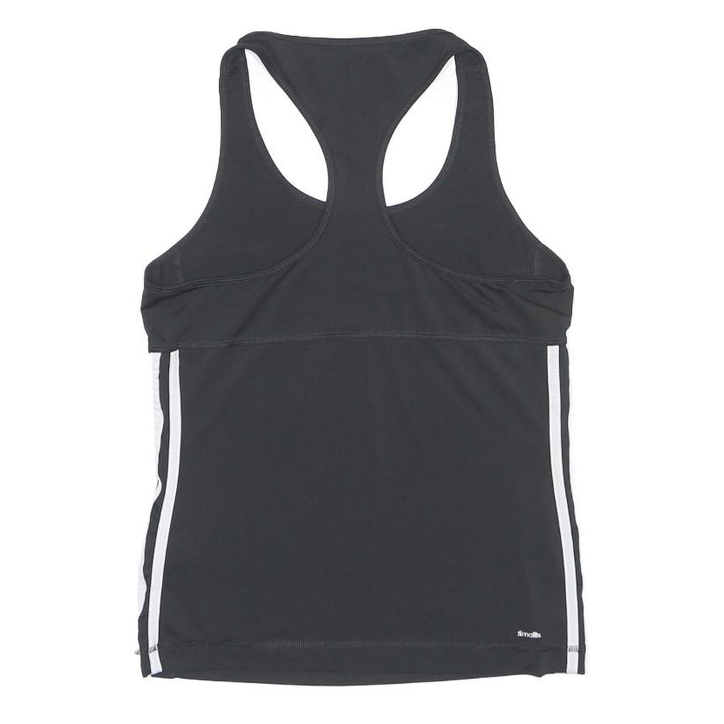 ADIDAS Womens Black & White Activewear Racerback T-Shirt S Polyester Sports