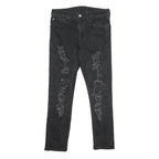 LEVI'S 512 Tapered Mens Jeans Black Slim Tapered Denim W31 L30 Distressed