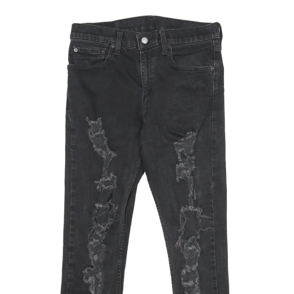 LEVI'S 512 Tapered Mens Jeans Black Slim Tapered Denim W31 L30 Distressed