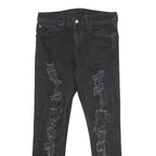 LEVI'S 512 Tapered Mens Jeans Black Slim Tapered Denim W31 L30 Distressed