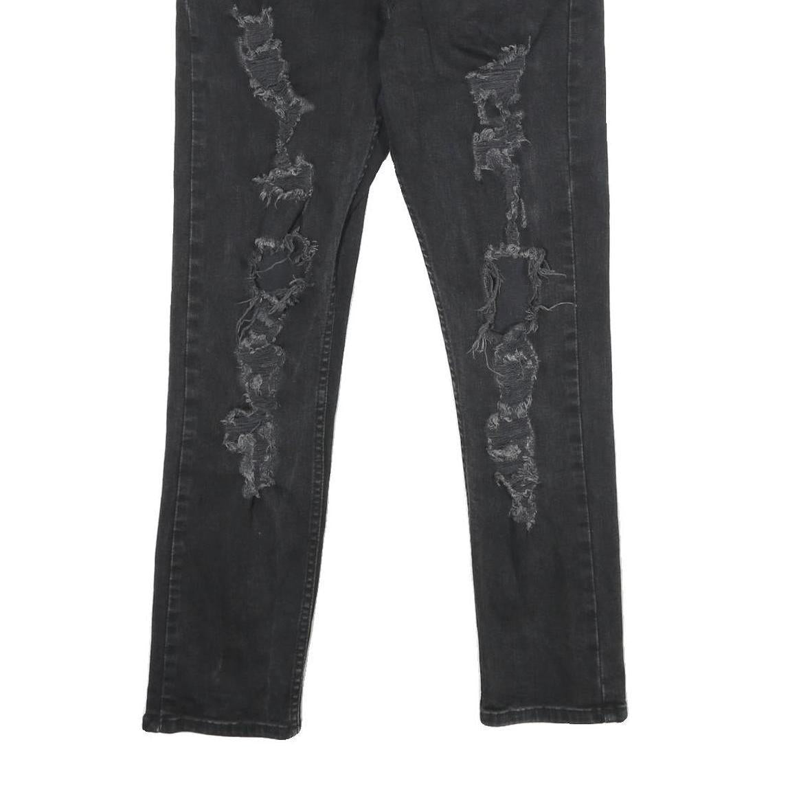 LEVI'S 512 Tapered Mens Jeans Black Slim Tapered Denim W31 L30 Distressed