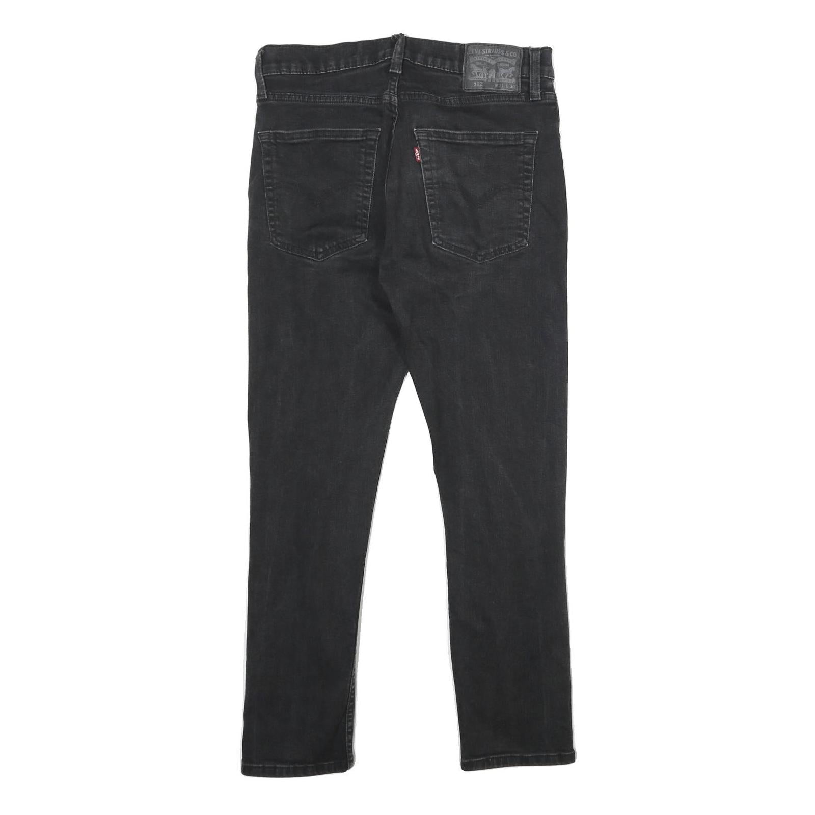 LEVI'S 512 Tapered Mens Jeans Black Slim Tapered Denim W31 L30 Distressed