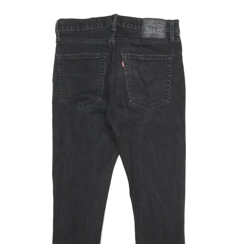 LEVI'S 512 Tapered Mens Jeans Black Slim Tapered Denim W31 L30 Distressed