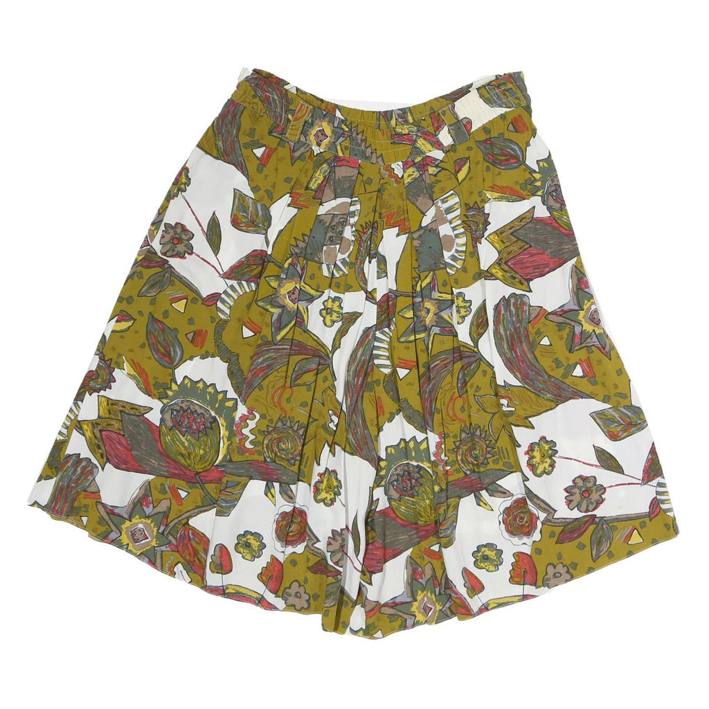 SIXTH SENSE Womens Shorts White & Olive Green Abstract Floral M W30 Cotton Blend