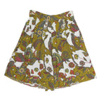 SIXTH SENSE Womens Shorts White & Olive Green Abstract Floral M W30 Cotton Blend