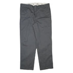 DICKIES Mens Regular Fit Grey Cotton Blend Zip Trousers W38 L31 Workwear Casual