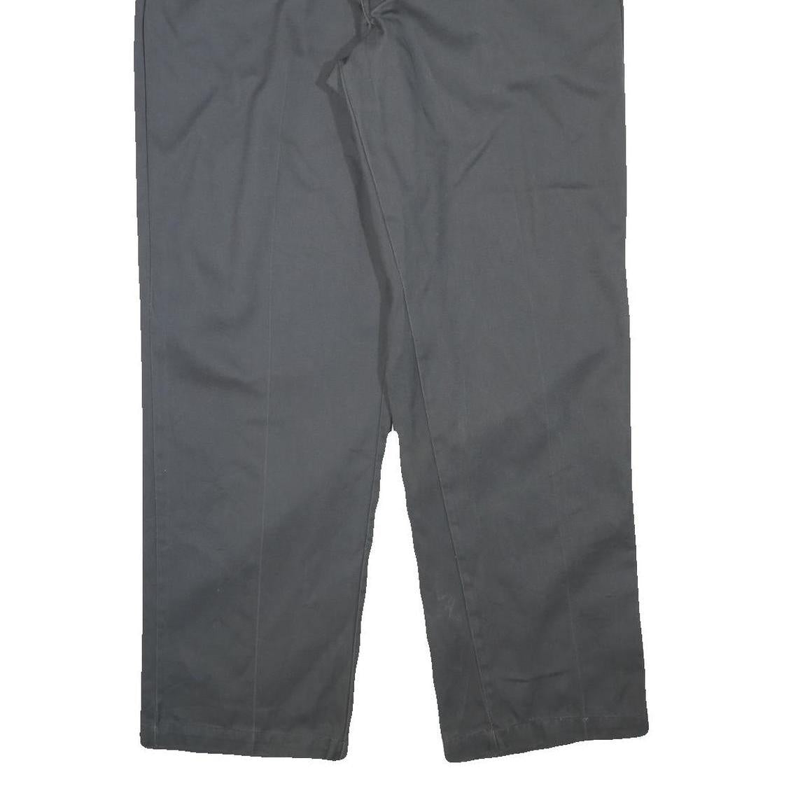 DICKIES Mens Regular Fit Grey Cotton Blend Zip Trousers W38 L31 Workwear Casual