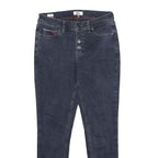 TOMMY JEANS Womens Slim Skinny Denim Dark W28 L27 Button Cotton Blend Authentic